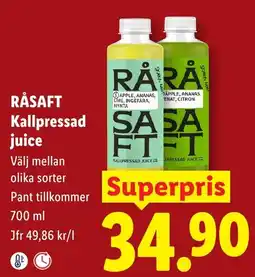 Lidl Råsaft kallpressad juice erbjuda