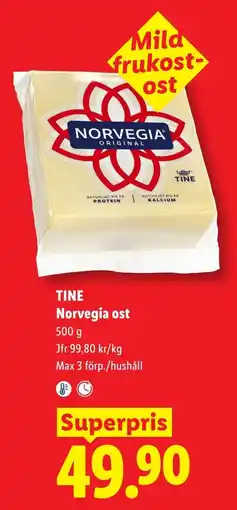 Lidl Tine norvegia ost erbjuda