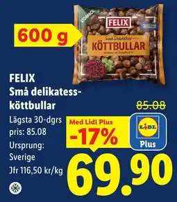 Lidl Felix små delikatess-köttbullar erbjuda