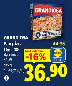 Lidl Grandiosa pan pizza erbjuda