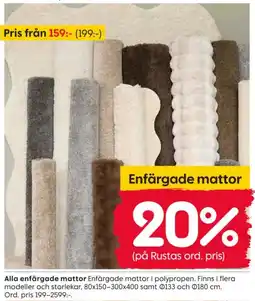 Rusta Enfärgade mattor erbjuda