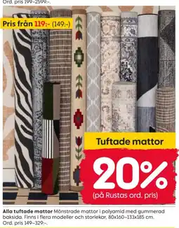 Rusta Tuftade mattor erbjuda
