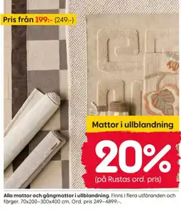 Rusta Mattor i ullblandning erbjuda