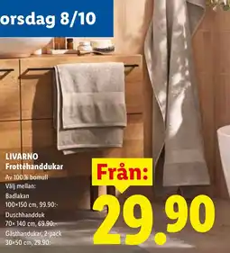 Lidl Livarno Frottéhanddukar erbjuda