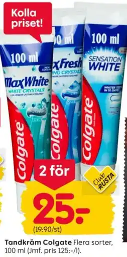 Rusta Colgate Tandkräm erbjuda