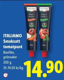 Lidl Italiamo smaksatt tomatpuré erbjuda