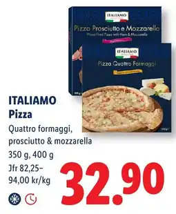 Lidl Italiamo pizza quattro formaggi, prosciutto & mozzarella erbjuda