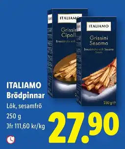 Lidl Italiamo brödpinnar lök, sesamfrö erbjuda