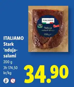 Lidl Italiamo stark 'nduja-salami erbjuda