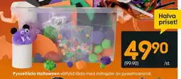 Rusta Pyssellåda Halloween välfylld låda med mängder av pysselmaterial. erbjuda