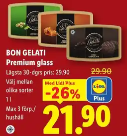 Lidl Bon gelati premium glass erbjuda