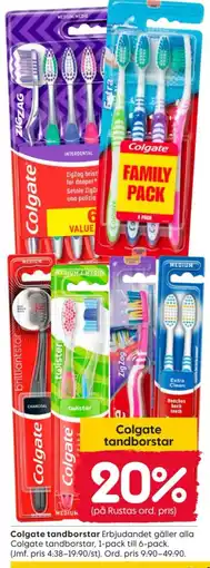 Rusta Colgate tandborstar erbjuda