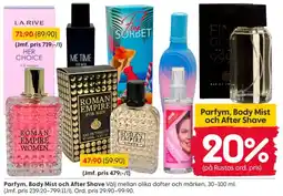 Rusta Parfym, Body Mist och After Shave erbjuda