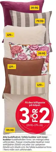 Rusta Alla kuddfodral, fyllda kuddar och innerkuddar erbjuda