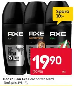 Rusta Axe deo roll-on flera sorter erbjuda