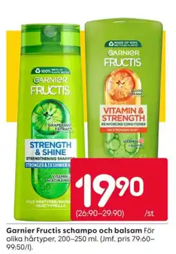 Rusta Garnier Fructis schampo och balsam erbjuda