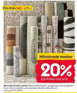 Rusta Alla mönstrade mattor erbjuda
