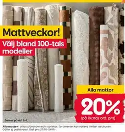 Rusta Alla mattor erbjuda