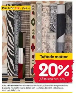 Rusta Alla tuftade mattor erbjuda