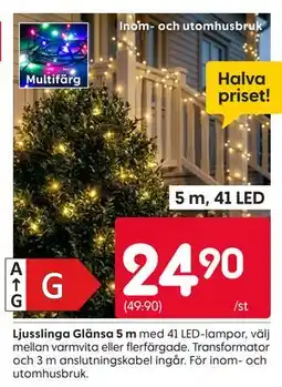 Rusta Ljusslinga Glänsa 5 m erbjuda
