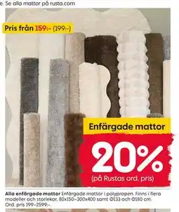 Rusta Alla enfärgade mattor erbjuda
