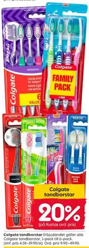 Rusta Colgate tandborstar erbjuda