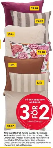 Rusta Alla kuddfodral, fyllda kuddar och innerkuddar erbjuda