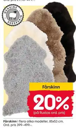 Rusta Fårskinn erbjuda