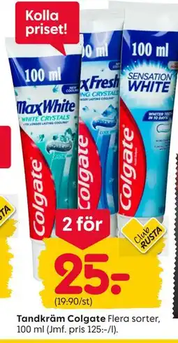 Rusta Tandkräm Colgate, Medlemspris erbjuda