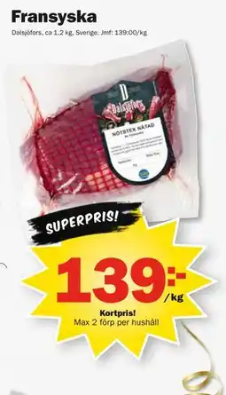 Pekås Fransyska, Medlemspris erbjuda