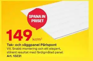 Tak- och väggpanel Pärlspont