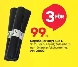 Byggmax Sopsäckar knyt 125 L erbjuda