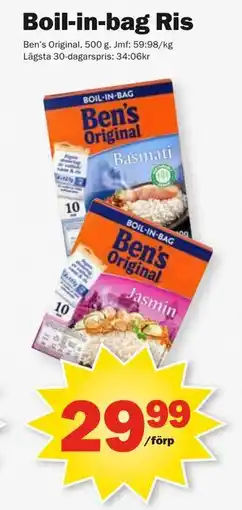 Pekås Boil-in-bag Ris erbjuda