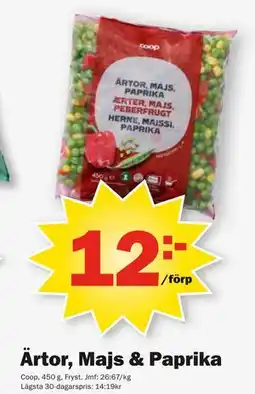 Pekås Ärtor, Majs & Paprika erbjuda