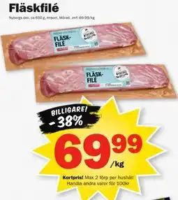 Pekås Fläskfilé, Medlemspris erbjuda