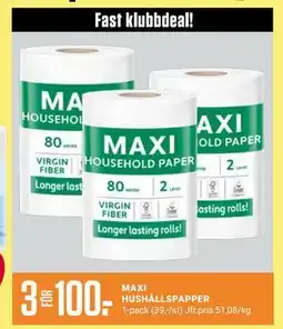 ÖoB MAXI HUSHÅLLSPAPPER, Medlemspris erbjuda