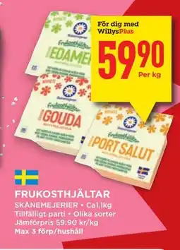 Willys FRUKOSTHJÄLTAR, Medlemspris erbjuda