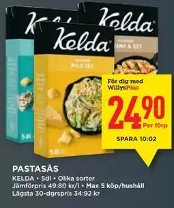 Willys PASTASÅS, Medlemspris erbjuda