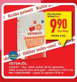 Willys VETEMJÖL, Medlemspris erbjuda