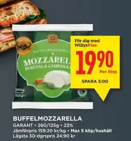 Willys BUFFELMOZZARELLA, Medlemspris erbjuda