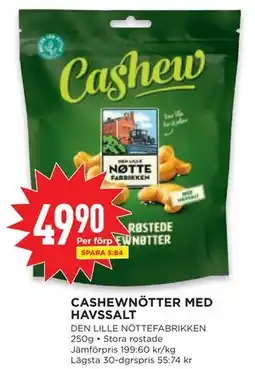 Willys CASHEWNÖTTER MED HAVSSALT erbjuda