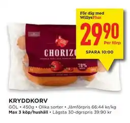 Willys KRYDDKORV, Medlemspris erbjuda