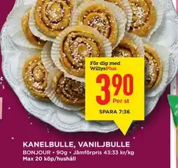 Willys KANELBULLE, VANILJBULLE, Medlemspris erbjuda