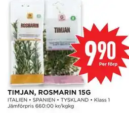 Willys Hemma TIMJAN, ROSMARIN 15G erbjuda