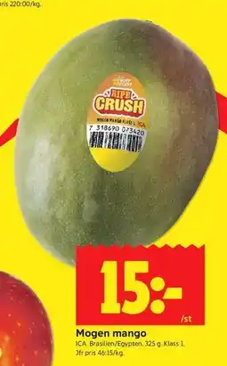 ICA Kvantum Mogen mango erbjuda