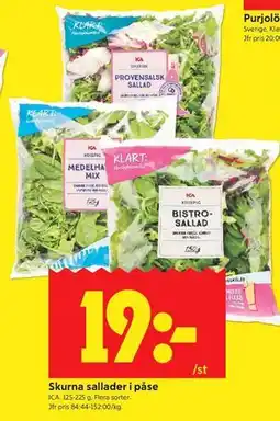 ICA Kvantum Skurna sallader i påse erbjuda