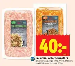 ICA Kvantum Salsiccia- och chorizofärs erbjuda