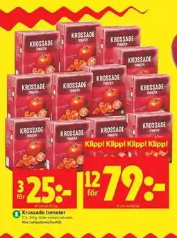 ICA Kvantum Krossade tomater erbjuda