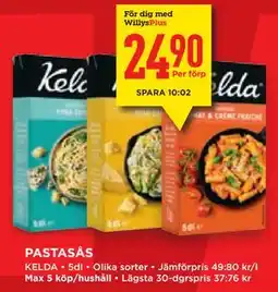 Willys Hemma PASTASÅS, Medlemspris erbjuda