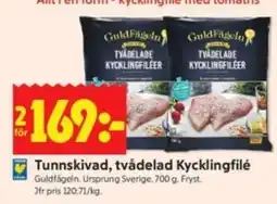 ICA Kvantum Tunnskivad, tvådelad Kycklingfilé erbjuda